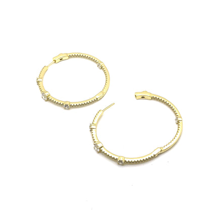 Large Tennis Earrings in Sterling Silver or 18k Gold Over Silver with CZs